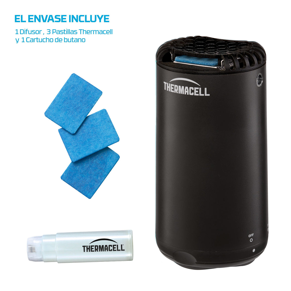 Difusor Anti-mosquitos para exterior (20m2, sem deet) Inclui Difusor + recargas, Preto