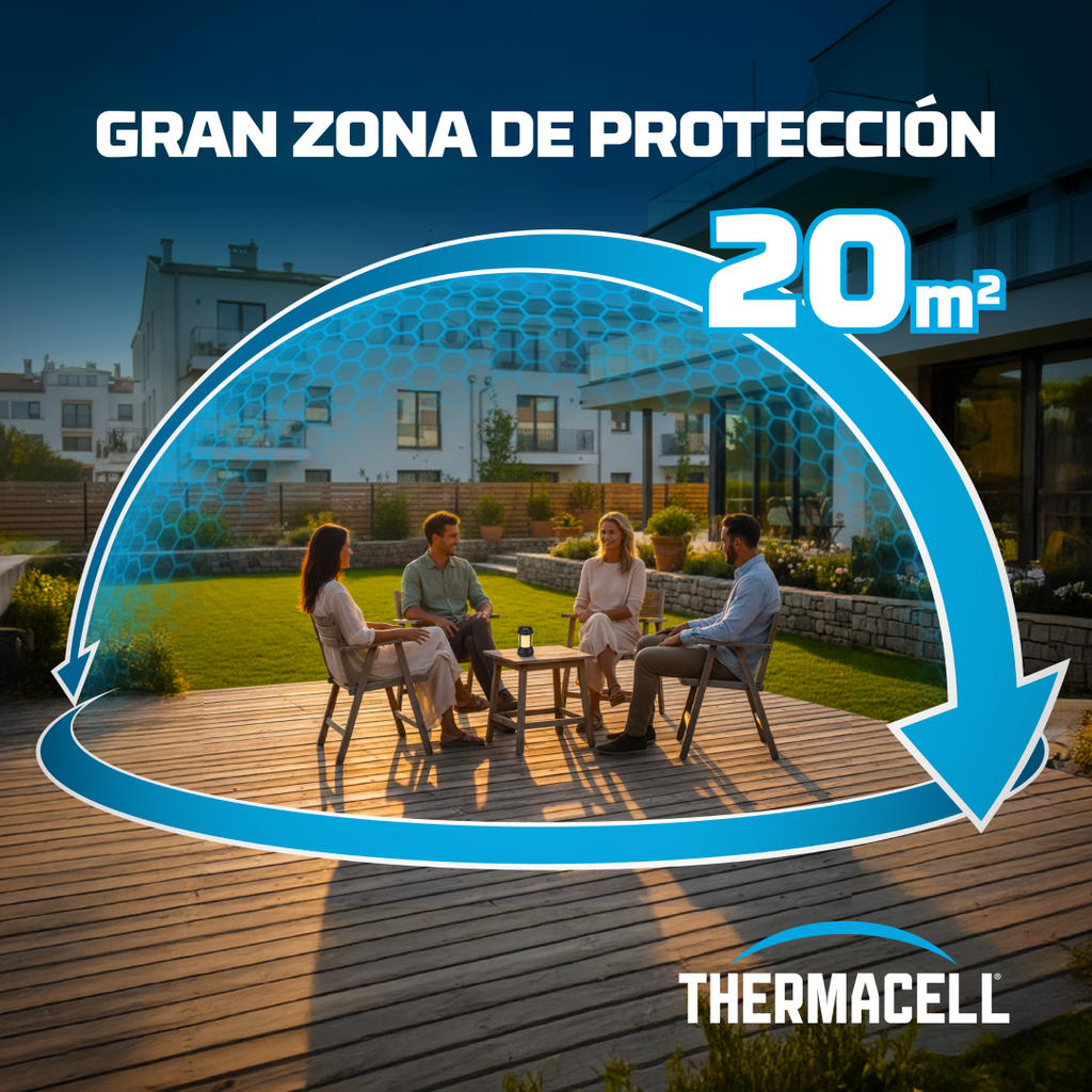 Thermacell Outdoor Mosquito Repeller Lantern with Light – 20 m² Protection, DEET-Free