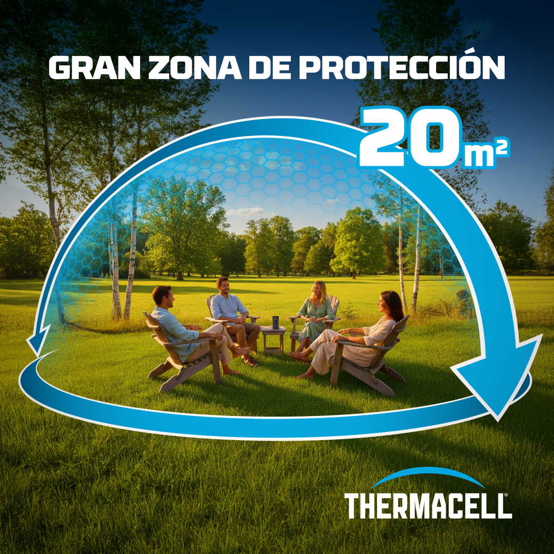 Difusor Anti-mosquitos para exterior (20m2, sem deet) Inclui Difusor + recargas, Azul