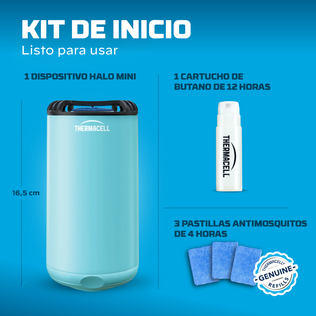 Difusor Anti-mosquitos para exterior (20m2, sem deet) Inclui Difusor + recargas, Azul